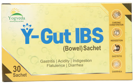 Yogveda Y-Gut IBS Relief Probiotics, Constipation & Irritable Bowel Syndrome, Prevent Loose Stools, Diarrhoea, Upset Stomach, 7 billion CFU Clinically Proven Strains| Sugar Free 30 Day Pack