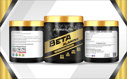 Muscle Elite Fitness Pure 100% Beta-Alanine Pure Powder 2,200 mg - Delays Muscle Fatigue, Massive Pumps, Muscular Endurance & Recovery | Pre Workout supplement for Men & Women - 100g, Unflavoured