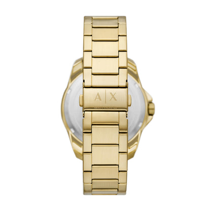 Armani Exchange Analog Green Dial Men's Watch-AX1951 Stainless Steel, Gold Strap