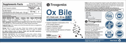 Trexgenics BILE EXTRACT 125mg 45% CHOLIC ACID Bile Synthesis Support (1- image 6