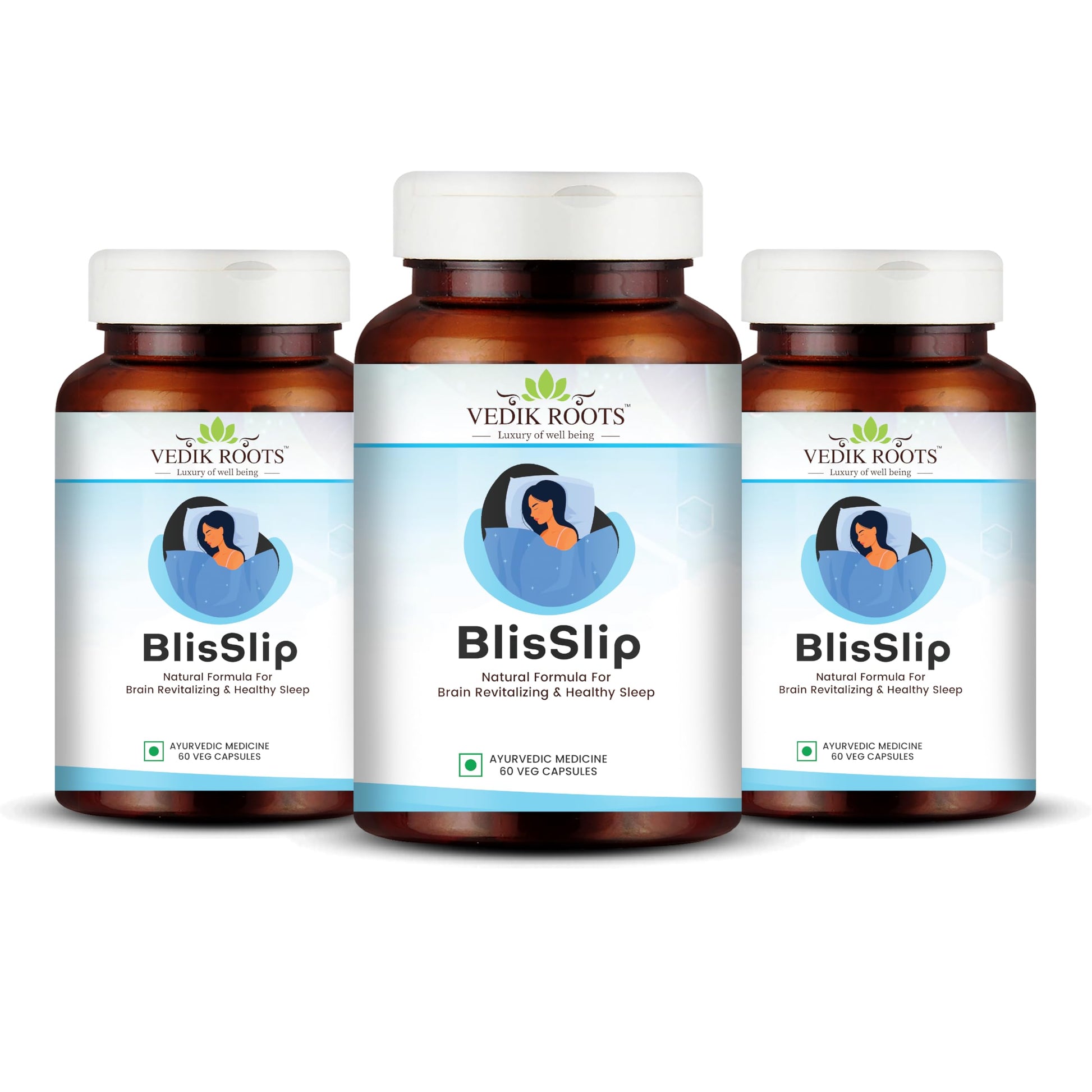 Vedikroots BlisSlip | Promotes Restful Sleep | Natural Sleep Support Supplement