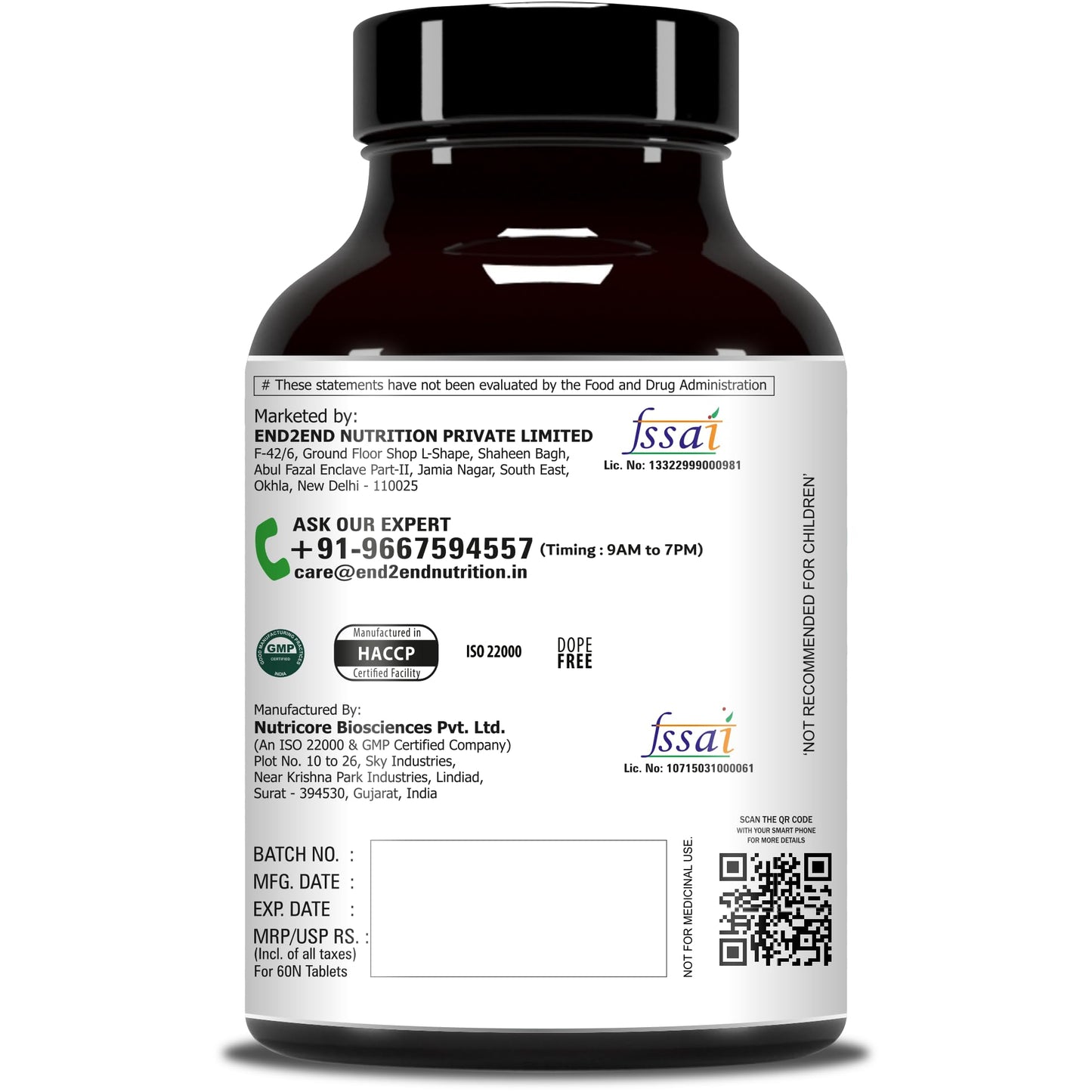 End2End Nutrition Testo-10X Natural Testosterone Booster for Men with Tribulus, L-Arginine, Ashwagandha and Safed Musli for Strength, Stamina, Energy and Muscle Gain – (Pack of 3) 30x3 Tablets