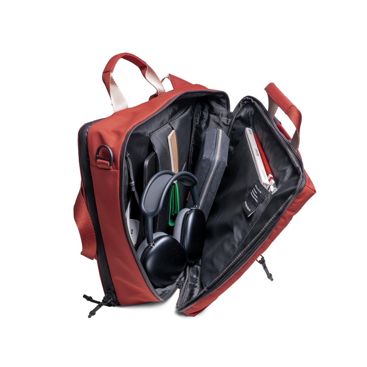 DailyObjects Water Resistant Pivot Briefpack (16L) Bag for Men & Women|Fits 13/14/15.6 inch Laptop/Macbook Pro/Air|Lightweight| Messenger Backpack|Office Use/Travel|Multi Pocket|Adjustable Strap (Red)