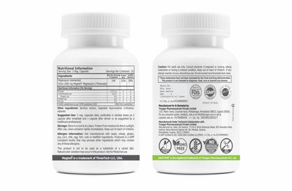 SAFETIME Functional Nutrition MAGTEIN Magnesium L Threonate Cognitive Function & Brain Health Support (30 Pack x 2 = 60 Veg Capsules)
