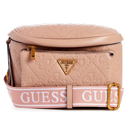 GUESS Women Rosewood Logo Monogram Power Play Mini Sling Bag
