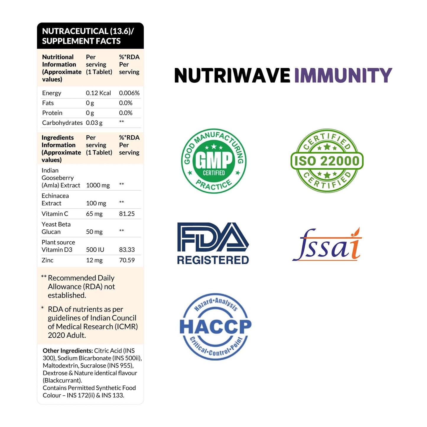 Nutriwave Immunity Booster — 5-in-1 Effervescent Tablets | Vitamin C, Zinc, Echinacea, Beta Glucan & Plant-Based Vitamin D | Daily Immune Support, Respiratory Health & Skin Glow | 30 Tabs