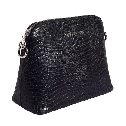 Lino Perros Women's Sling Bag (CROCOBLACK)
