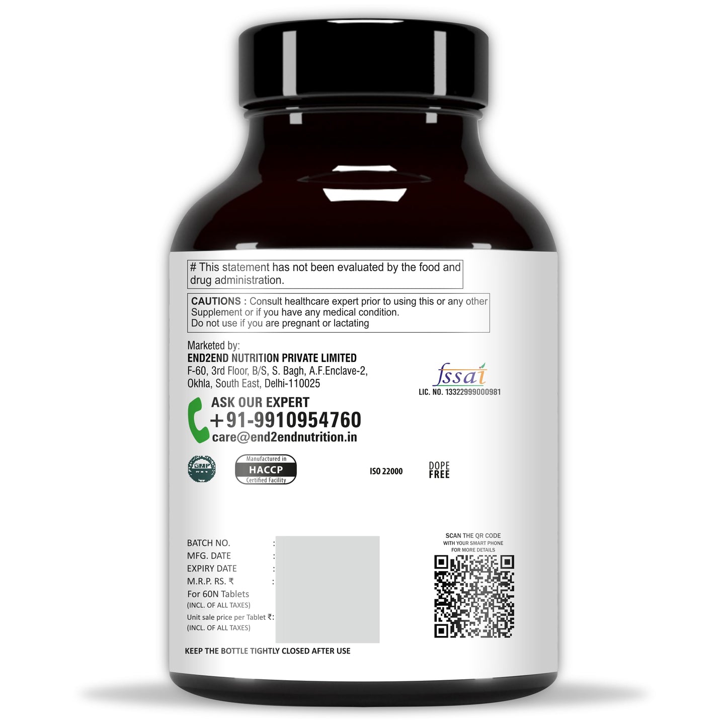 End2End Nutrition Multivitamin Tablets for Men and Women with Probiotics Supplement for immunity 120 (Pack of 2)
