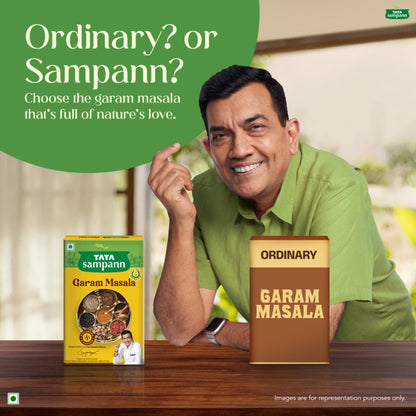 Tata Sampann Garam Masala Powder with Natural Oils, 100g, Crafted by Chef Sanjeev Kapoor, With Chef’s Exclusive Tip, Rich Aroma & Flavour