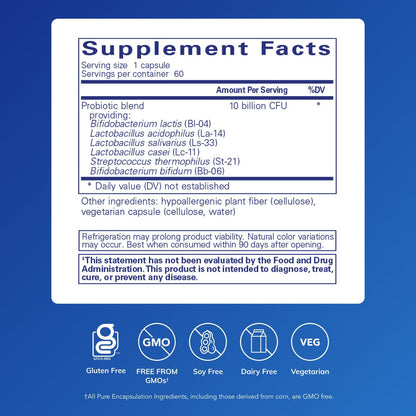 Pure Encapsulations - Probiotic G.I. - Probiotic Blend to Support Healthy Immune Function Within the Gastro Intestinal Tract* - 60 Capsules