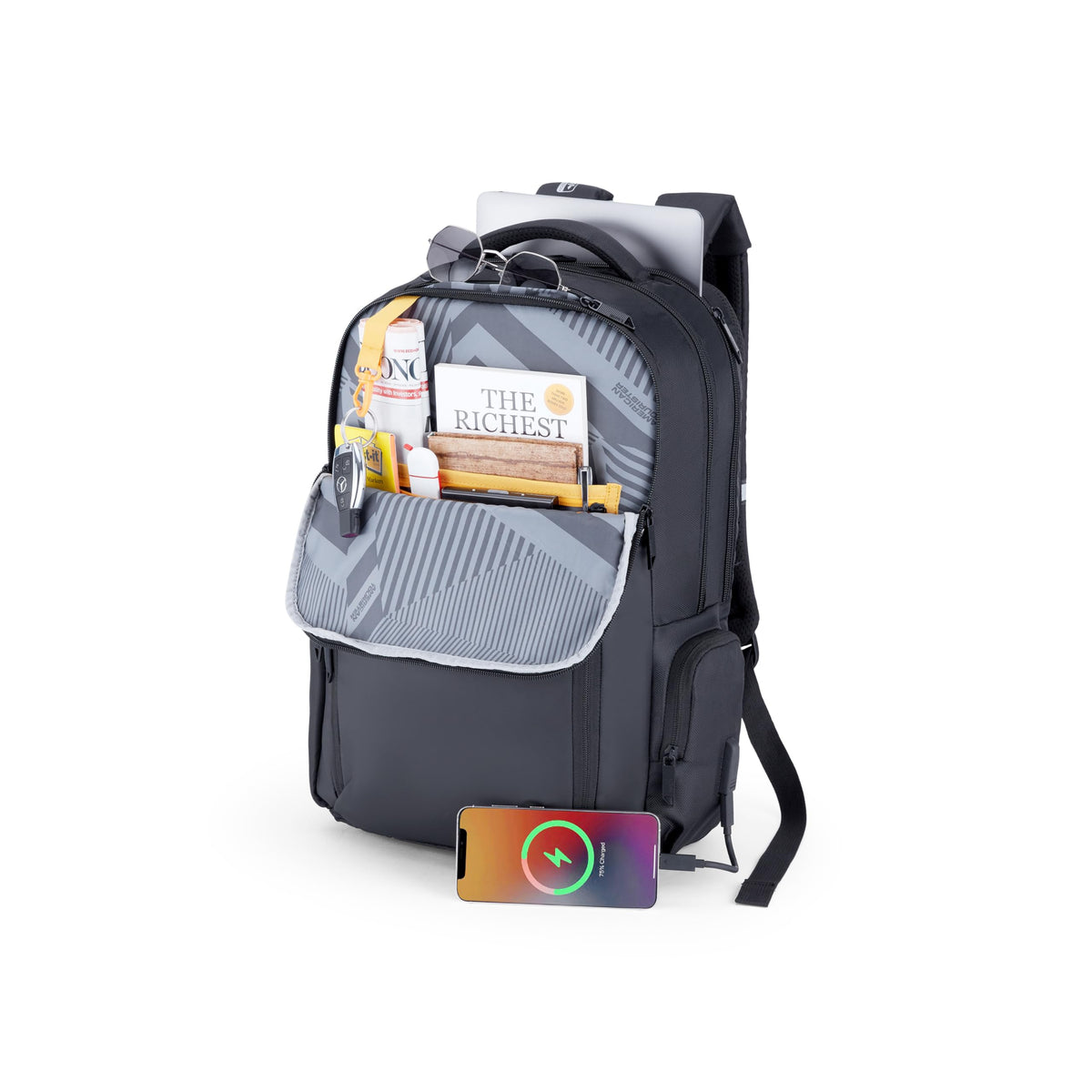 American Tourister Segno 4.0 | 30 Ltrs | 3 Compartments | Bottle Pocket | Ergonomic Padded Back Panel & Shoulder Straps | Laptop Backpack | 1 Year International Warranty | Black