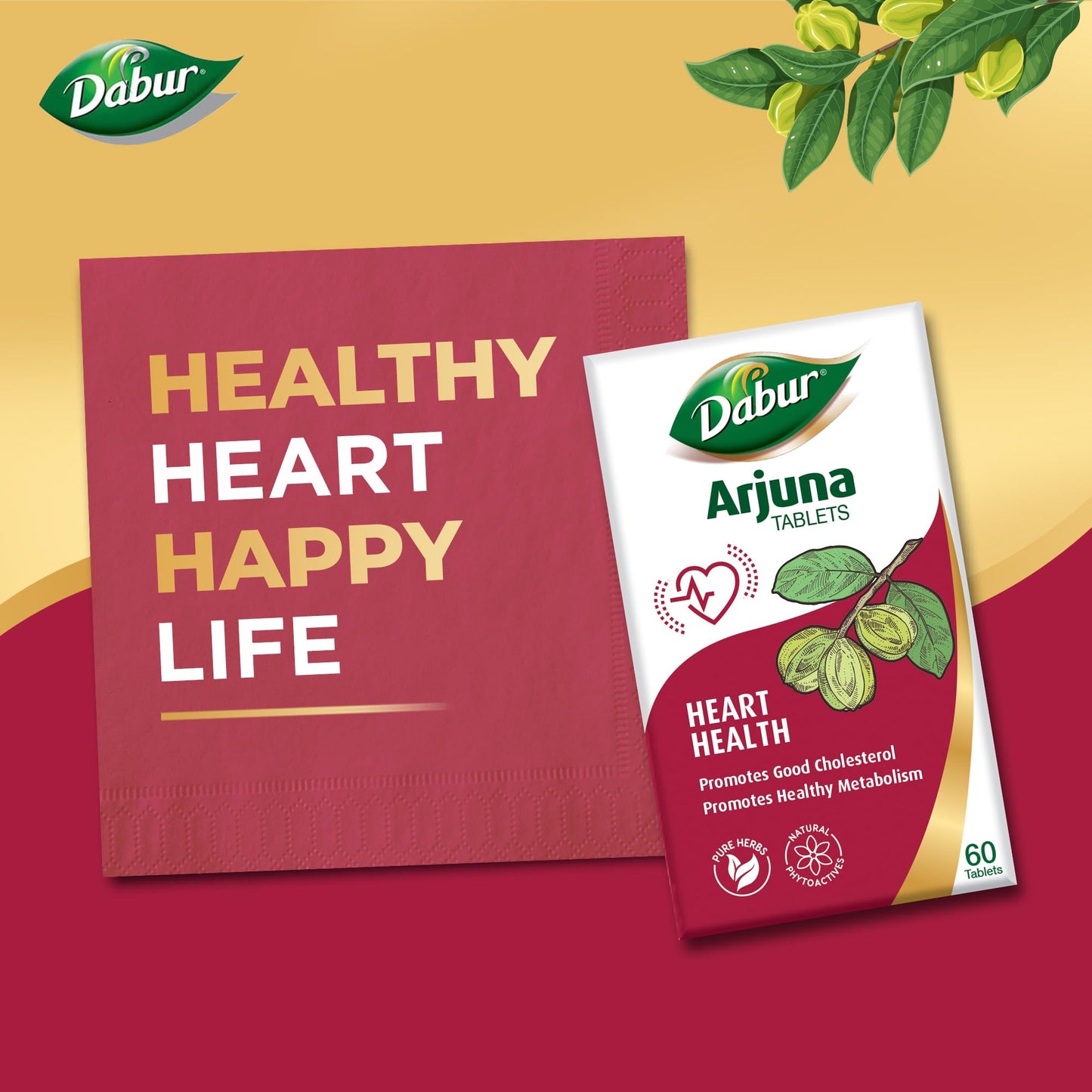 DABUR Arjuna Tablets - 60 Tabs | Promotes Heart Health | Manages Choles- image 5