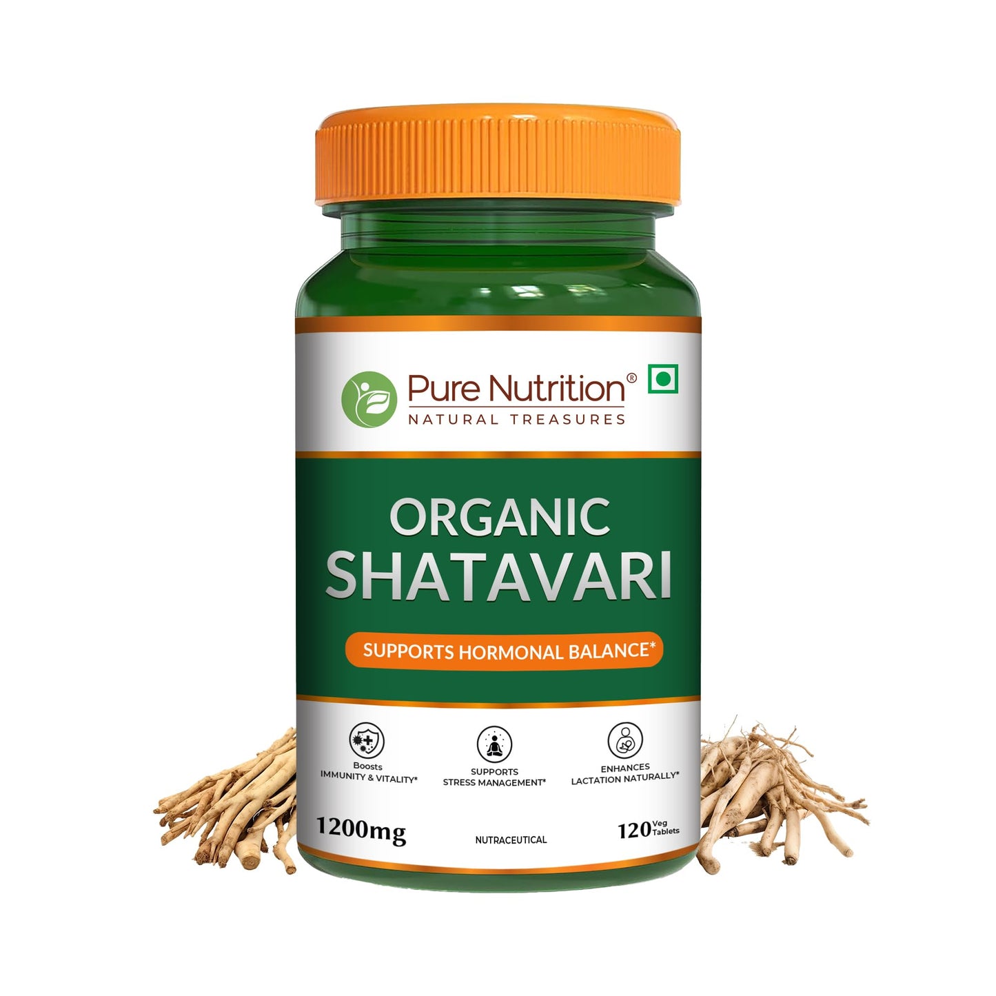 Pure Nutrition Organic Shatavari 120 Tablets | Ayurvedic Herbal Supplement for Women’s Hormone Balance & Wellness | Boosts Immunity, Supports Digestion & Overall Vitality