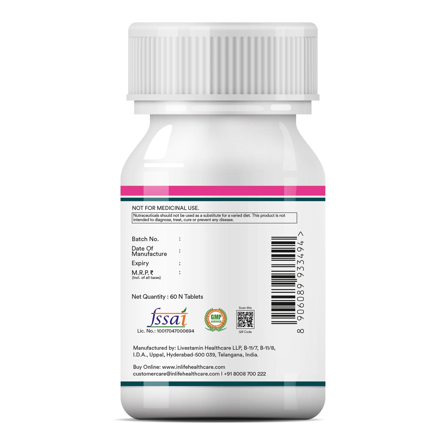 INLIFE Women's Multivitamin Tablets | 60 Tablets | Enriched with Zinc, Vitamin C, Vitamin D, and Essential Multiminerals (Pack of 1)