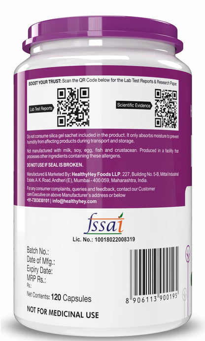 HealthyHey Nutrition Niacin Vitamin B3 120 Veg. Capsules- image 3