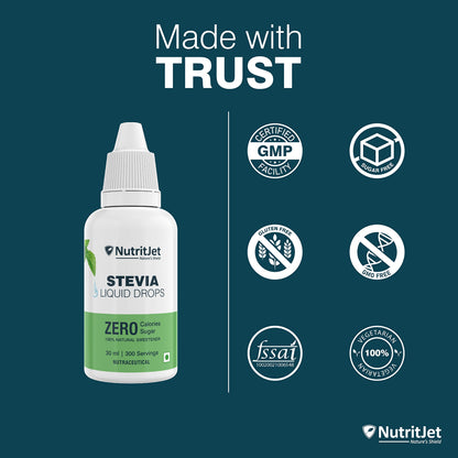 NutritJet Natural Stevia Liquid Drops - 30ml | Zero Calorie Sugar-Free- image 2