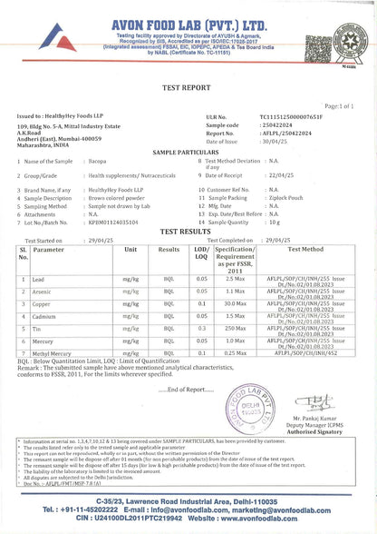 HealthyHey Nutrition Brahmi - Bacopa Monnieri Support Memory and Brain- image 2