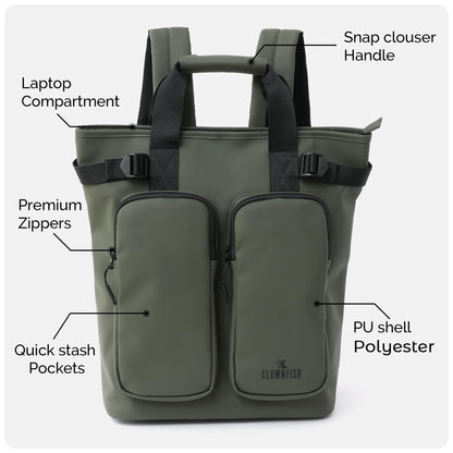 THE CLOWNFISH Loomis Series Waterproof Laptop Bag | PU Shell | Travelli- image 4