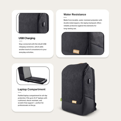 Timus Magnet Business Premium Backpack Waterproof fit 15.6 Inch Laptop Backpack with USB Charging Port | 22 Liters Travel Durable Backpack for Men and Women and Working Professional in Black Color