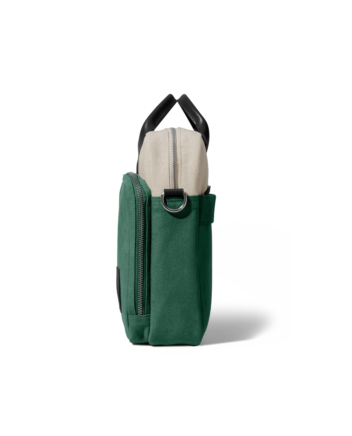 DailyObjects 100% Cotton Canvas Commute Laptop Messenger (11L) Unisex bag | Travel Shoulder Handbag With Trolley Sleeve | Metal Zip Closure, Leather Handles | Padded Laptop Compartment For 14"