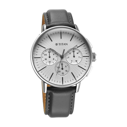Titan Analog Silver White Dial Men's Watch-90200SL01