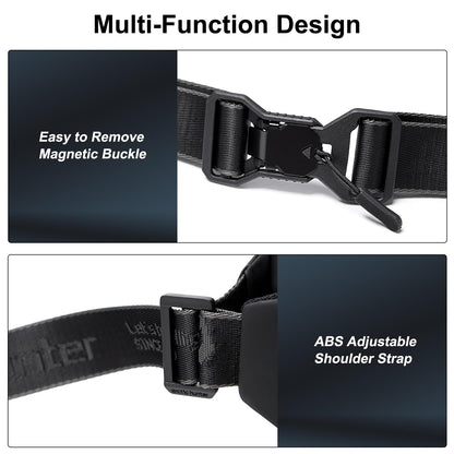 Arctic Hunter Large Fanny Pack for Men Heavy Chest Bag with Magnetic Buckle Big Waist Pouch Polyester Sling Bag for Men Crossbody Water-Resistant Passport Side Bag for Travel Business Office,Black