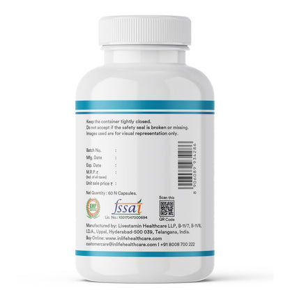 INLIFE Aquamin Marine Magnesium, Highly Bioavailable with 70+ Trace Minerals, Muscle Bone & Gut Health Support, 60 Veg Capsules