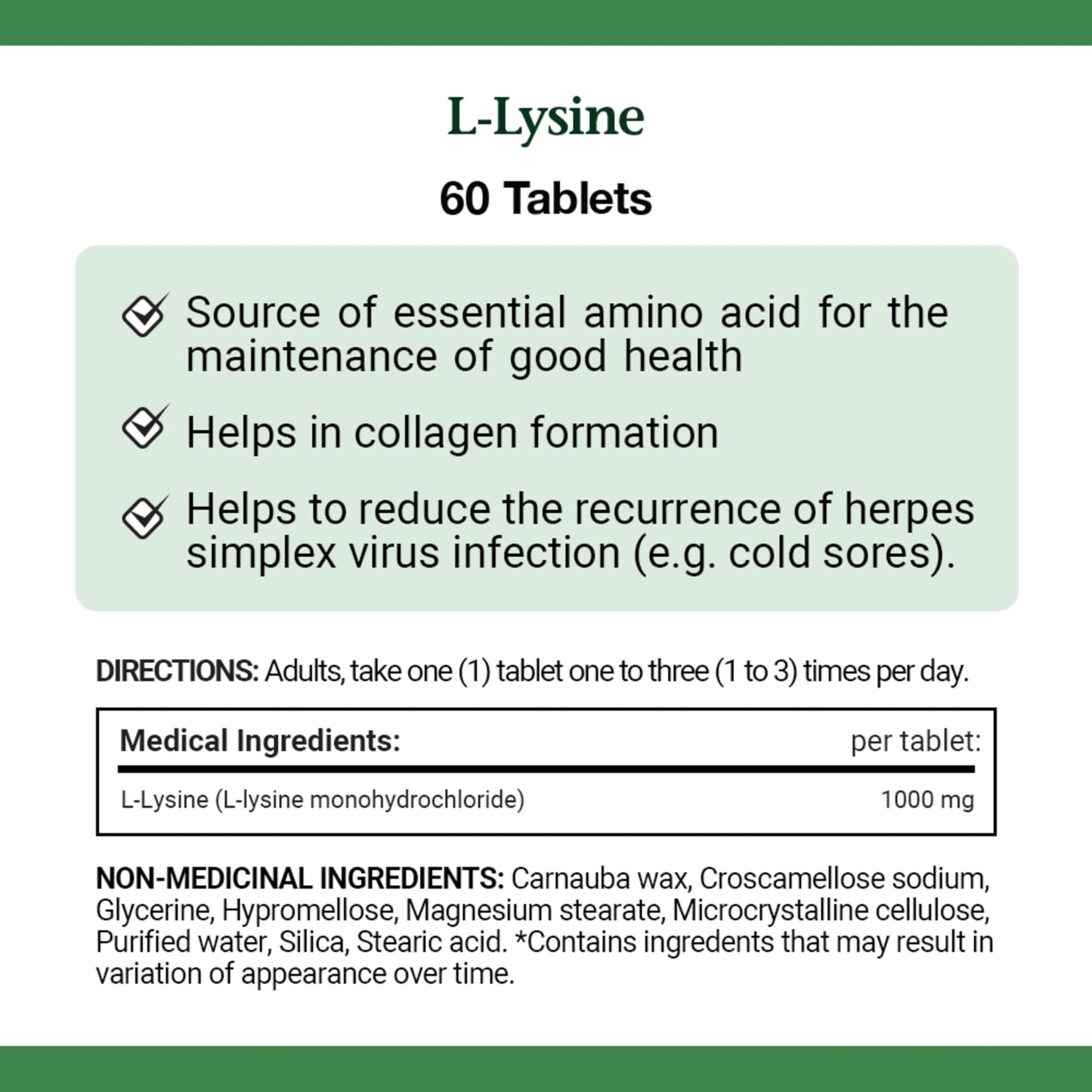 Nature's Bounty L-Lysine Tablets, 60 Count- image 4