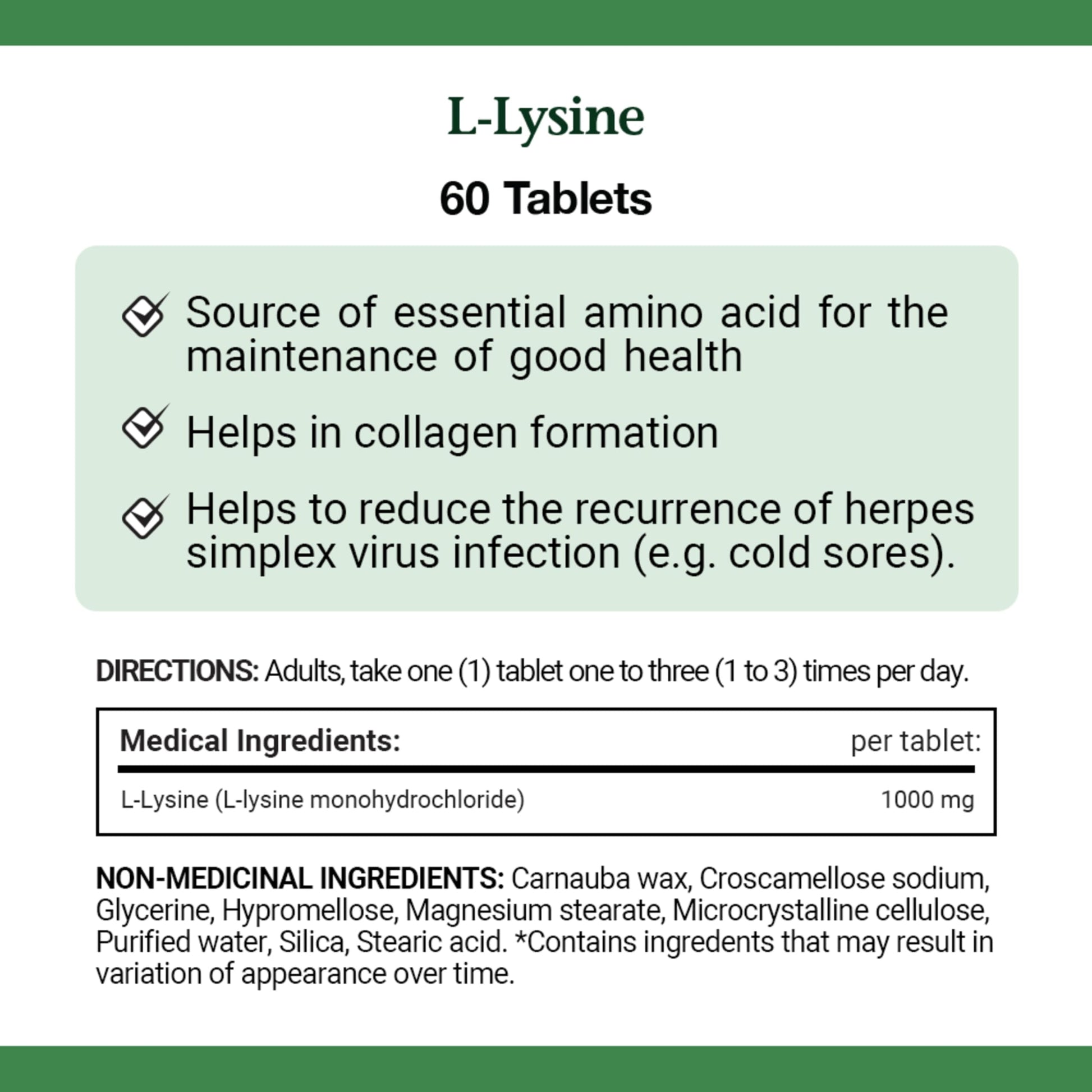Nature's Bounty L-Lysine Tablets, 60 Count- image 4