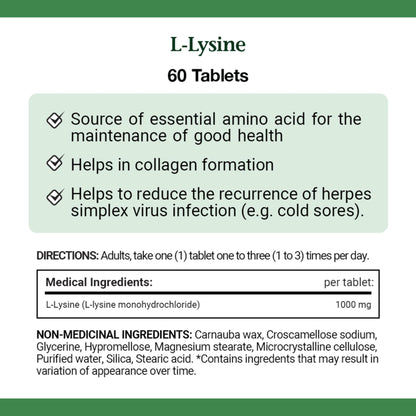 Nature's Bounty L-Lysine Tablets, 60 Count- image 4