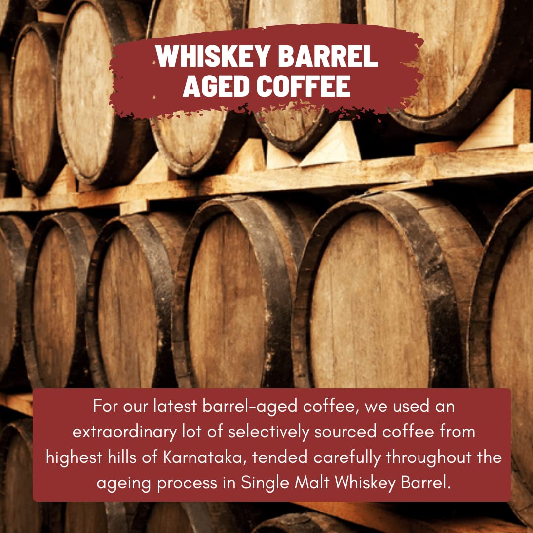 Toffee Coffee Roasters Single Malt Whiskey Barrel Aged-Whole Beans 250g | Medium Dark Roast | 100% Arabica | Specialty Coffee | Freshly Roasted | Notes: Fine Malt and Green Apple