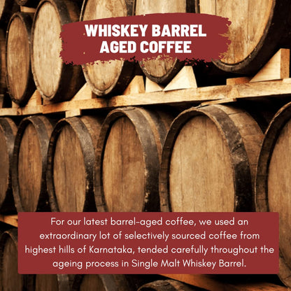 Toffee Coffee Roasters Single Malt Whiskey Barrel Aged-Whole Beans 250g | Medium Dark Roast | 100% Arabica | Specialty Coffee | Freshly Roasted | Notes: Fine Malt and Green Apple