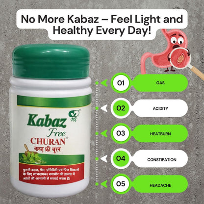 Kabaz Free Ayurvedic Digestive Churan Powder | Herbal Digestive Support with Triphala, Senna, Ajwain & Saunf | Helps Reduce Gas, Bloating & Digestive Discomfort | Traditional Ayurvedic Digestive Care | 100g