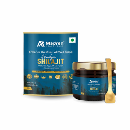 Madren Healthcare Himalayan Shilajit/Shilajeet Resin - 20gm | Performance Booster for Endurance & Strength | For Men & Women | Boost Energy Level | Pack of 1