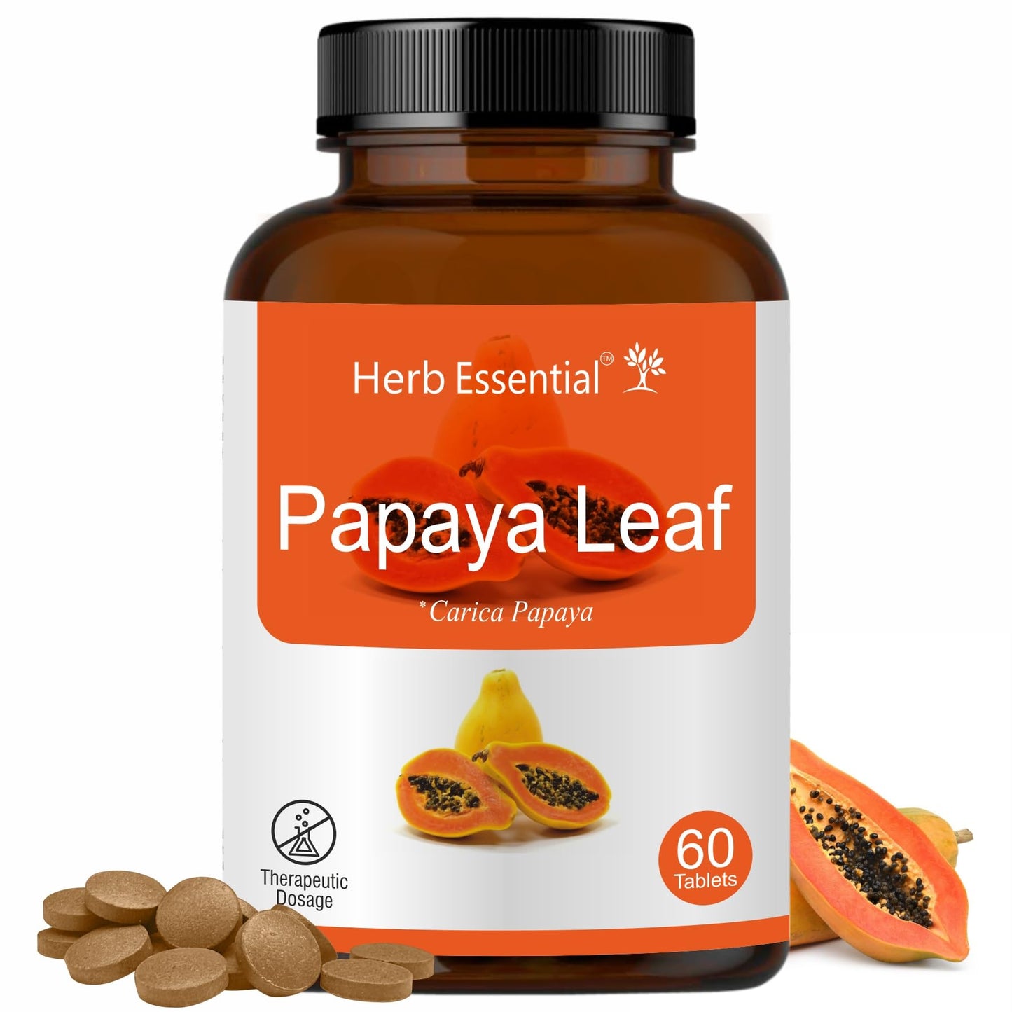 Herb Essential Papaya Tablet, 500 mg,60 Tablets | Boosts Immunity | Natural Deto