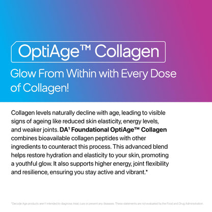 Decode Age OptiAge Collagen Supplement | Supports Hair, Skin, Bone and Joint Health | 75 gm, 14 Servings