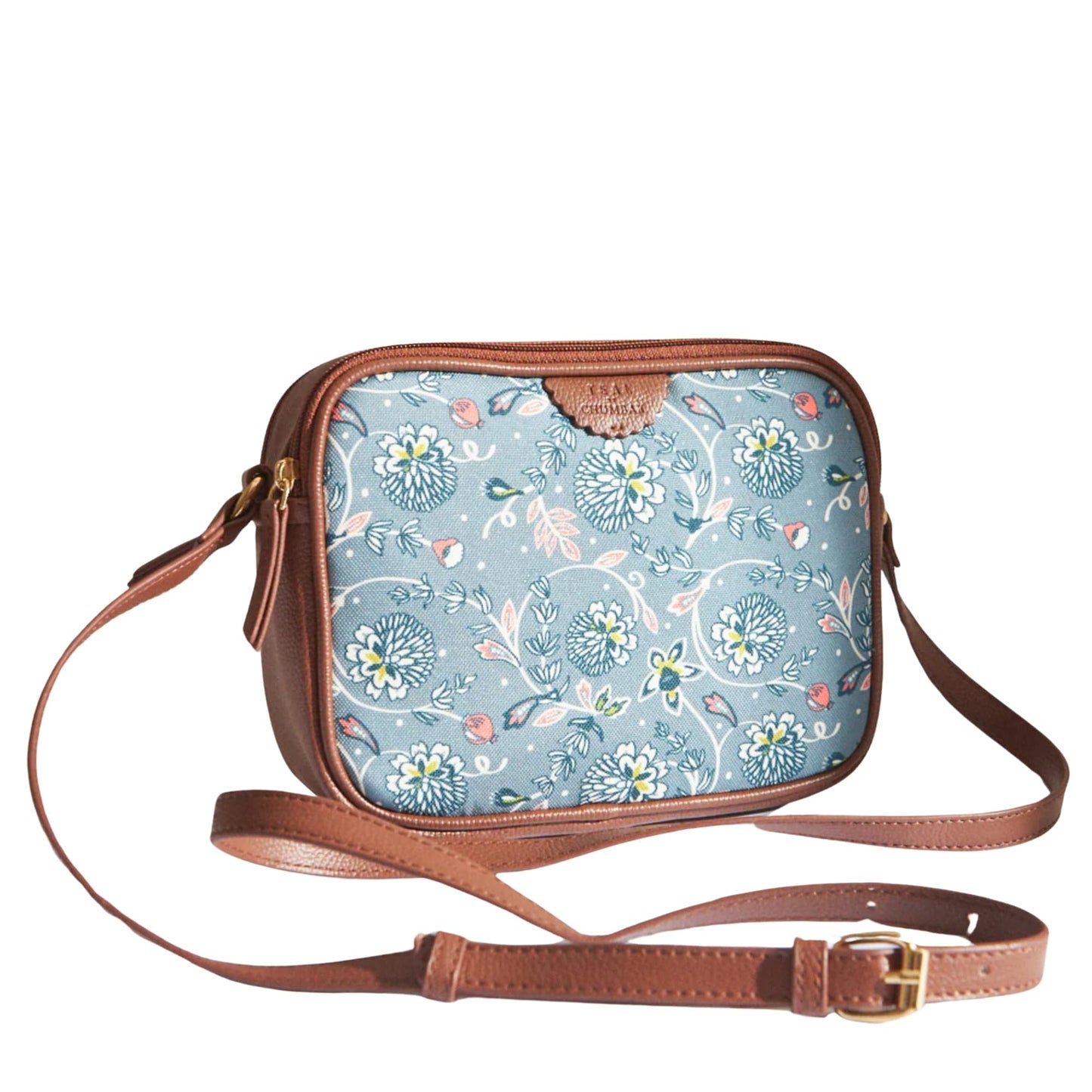 TEAL BY CHUMBAK Women's Sling Bag, Printed Canvas Crossbody Bag with PU Accents, Lightweight and Stylish Shoulder Bag with Zipper Closure for College, Office, Travel and Daily Use