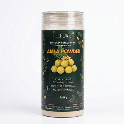 Elpure Amla Powder 100g - 100% Pure & Natural Edible Grade for Hair Growth, Immunity & Daily Health