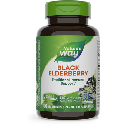 Nature's Way, Black Elderberry, 575 mg, 100 Vegetarian Capsules
