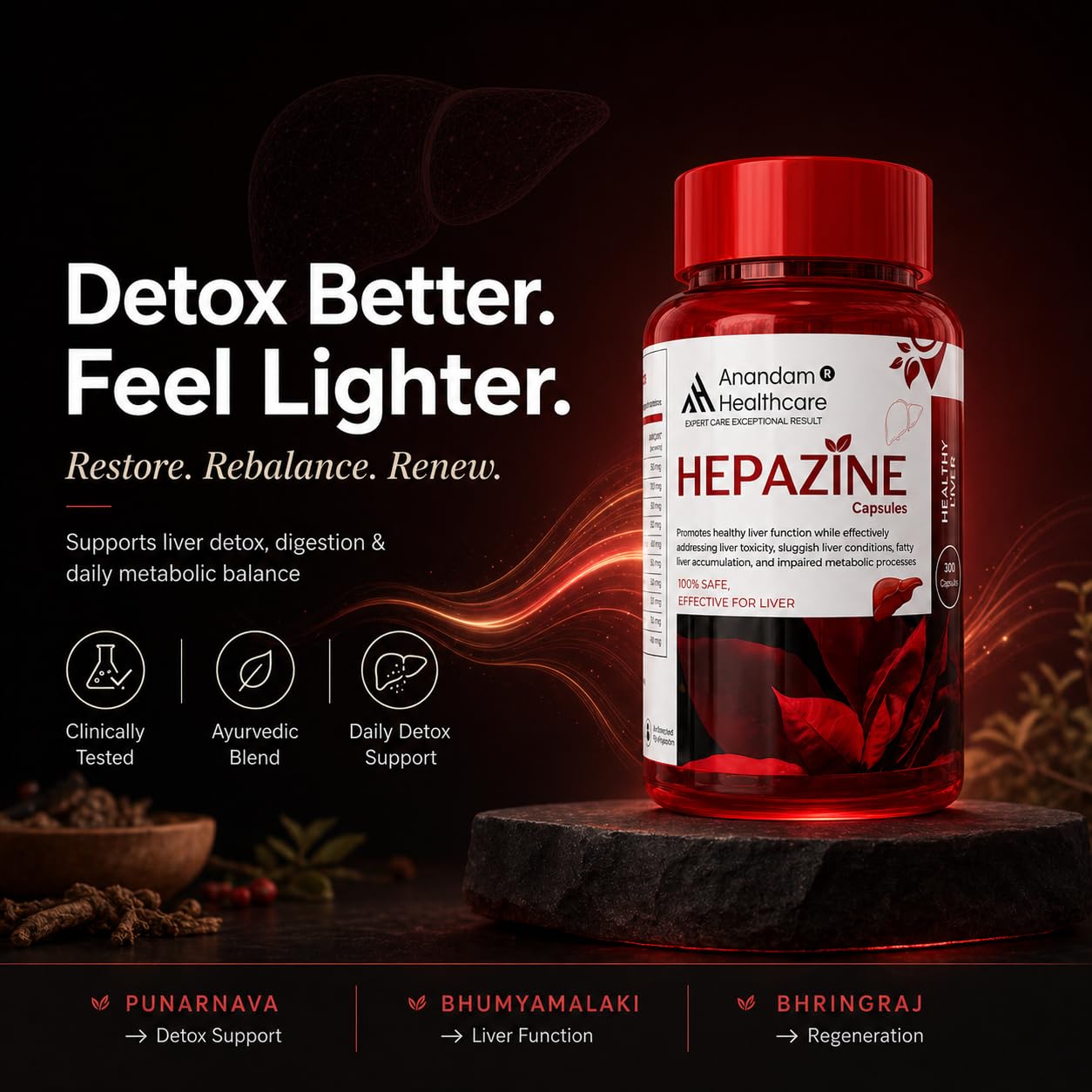 Liver Detox & Cleanse Capsules for Fatty Liver & Alcohol Detox | Ayurvedic Liver Support Supplement for Repair & Function | Improves Digestion & Metabolism | Herbal Liver Health Capsules for Men & Women – Hepazine