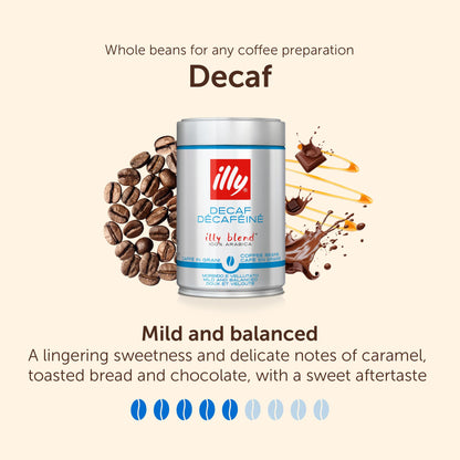 Illy Decaffeinated Coffee Beans, 250g Tin
