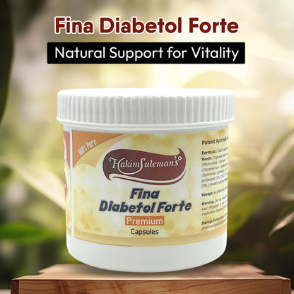 Hakim Suleman's Fina Diabetol Forte Premium Capsules – Herbal Support for Metabolism & Energy, Natural Supplement for Wellness - 60 Capsules Each (Pack of 4)
