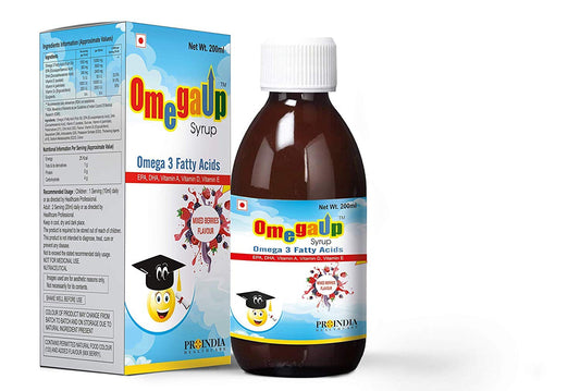 Omegaup Syrup 200ML Proindia Health Care for Brain Development Tonic (200 Ml)