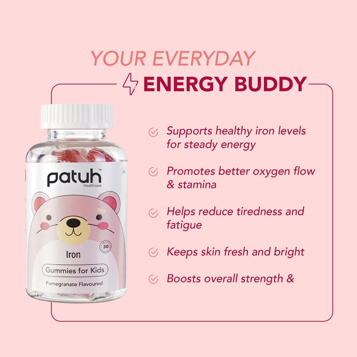 Patuh Healthcare Junior Iron, Multivitamin & Omega 3 Combo | Daily Nutrition for 4–12 Years | Immunity, Brain & Growth Support | Essential Vitamins & Minerals for Children