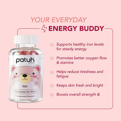 Patuh Healthcare Junior Iron, Multivitamin & Omega 3 Combo | Daily Nutrition for 4–12 Years | Immunity, Brain & Growth Support | Essential Vitamins & Minerals for Children