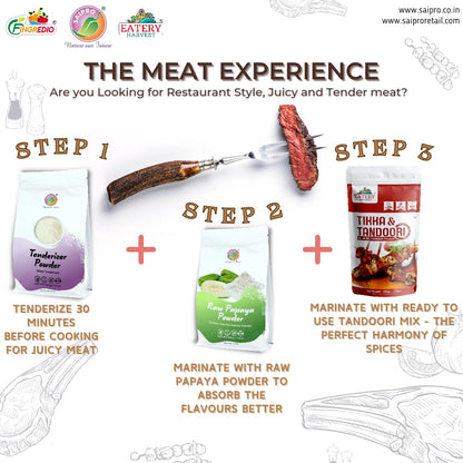 EATERY HARVEST by Saipro Tikka & Tandoori All in ONE Marinade Powder 200 gm, malai tandoori tikka masala powder Ready To use For Marination, Seasonings| Spice Rubs |Spice Premixes| Aromatic spice mix, No added preservatives, No added color, No added sugar