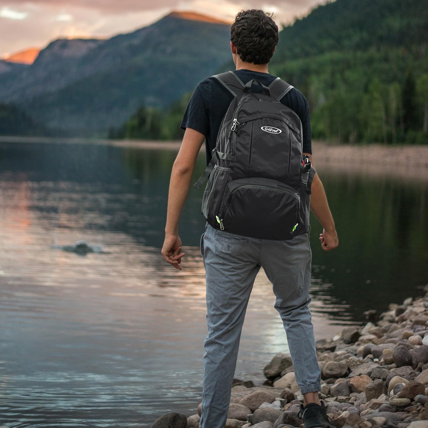 G4Free 40L Lightweight Packable Hiking Backpack with Wet Pocket, Wateproof Handy Foldable Camping Outdoor Travel Daypack