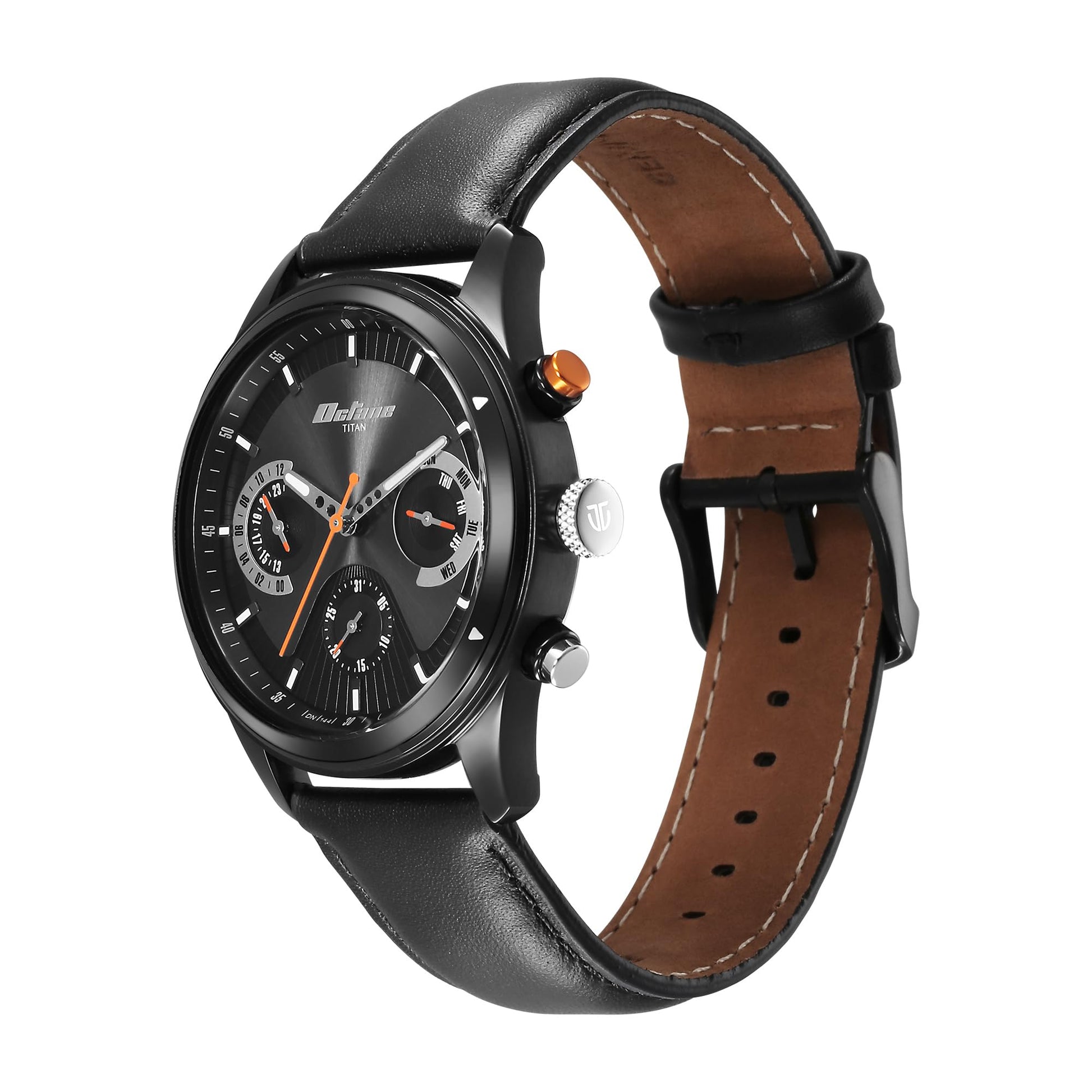 Titan Octane Phoenix Quartz Multifunction Black Dial with Black Leather- image 4