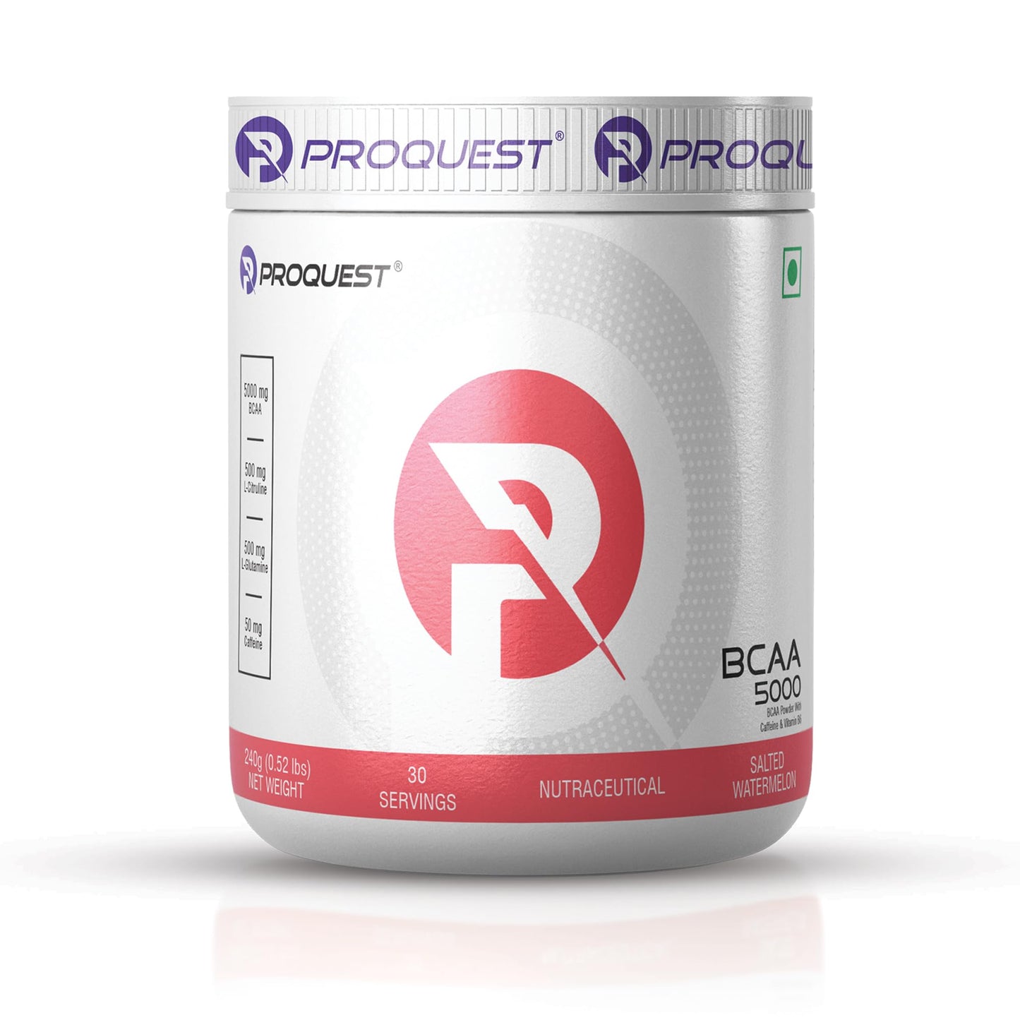 Proquest Nutrition BCAA 5000, 5g BCAAs in 2:1:1 Optimal Ratio (240g, 30 Servings) Salted Watermelon Flavor | Powerful Intra Workout Supplement for Men & Women for Muscle Recovery, Hydration & Endurance