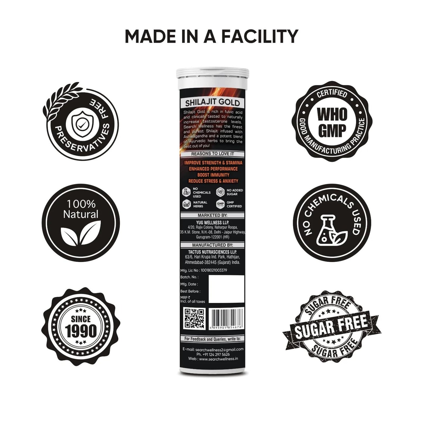 SEARCH WELLNESS Gold Effervescent 15 Tablets (Pack of 1) | Enriched Wit- image 2